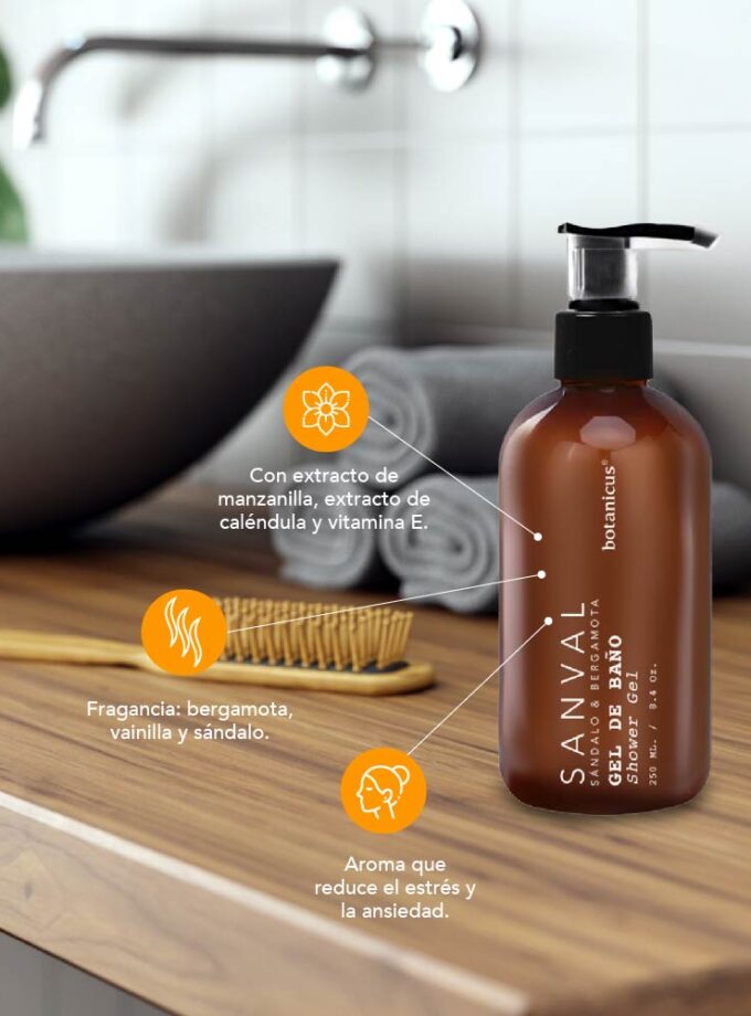 Botanicus I Gel de Bano sanval I Reduce estres con extracto manzanilla - Productos para el cuerpo y cuidado personal